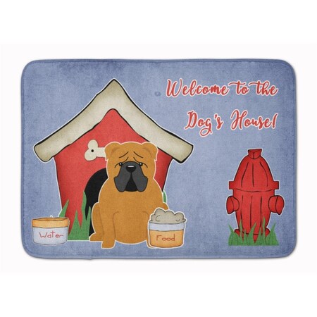 Carolines Treasures Dog House English Bulldog Red Machine Washable Memory Foam Mat BB2876RUG